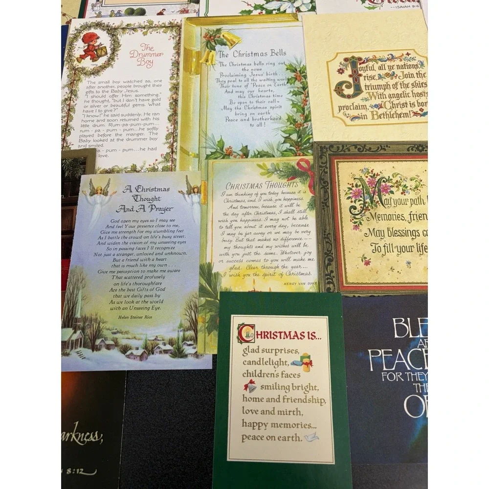 Vintage Christmas Cards Fronts ONLY Bible Verses More Scrapbooking Crafts 50+